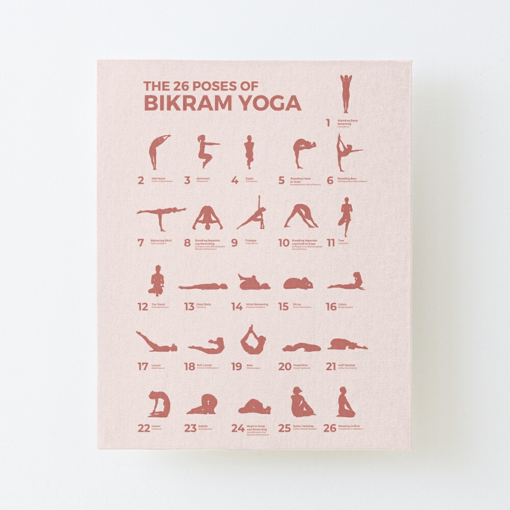 The 26 Poses of Bikram Yoga Peach Art Print for Sale by The Art of the  Pause