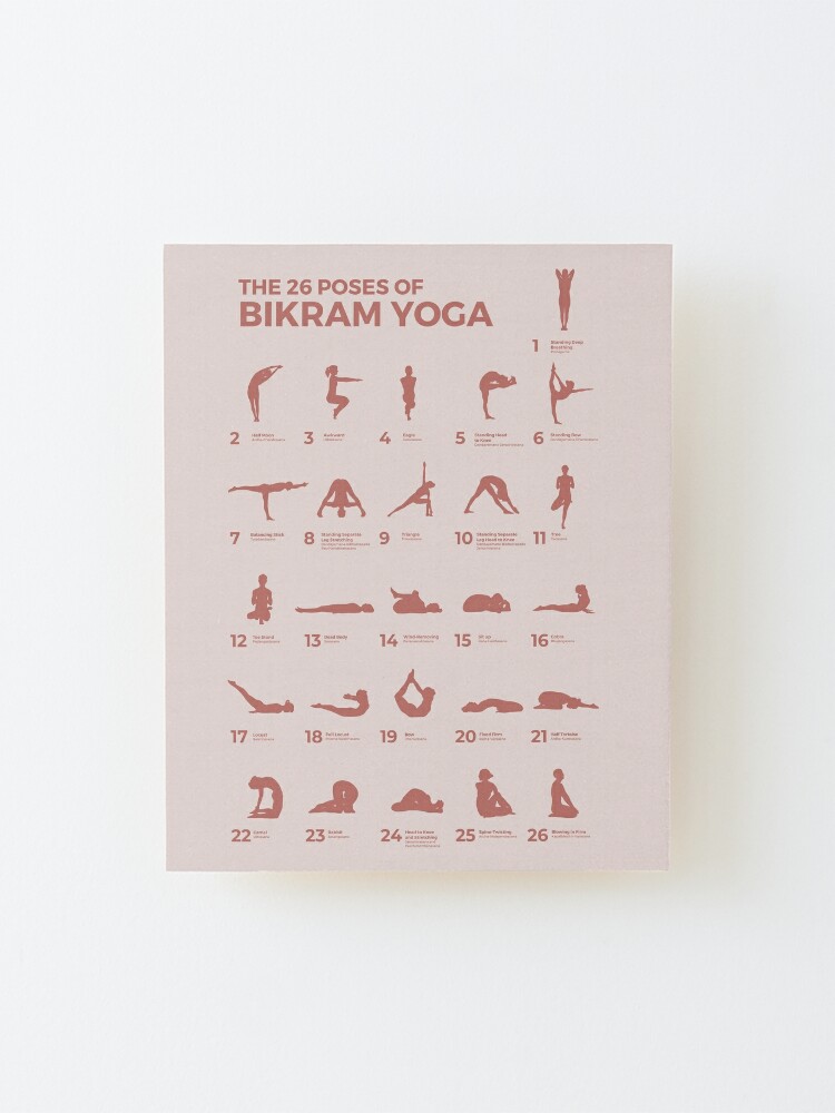 The 26 Poses of Bikram Yoga Peach | Mounted Print