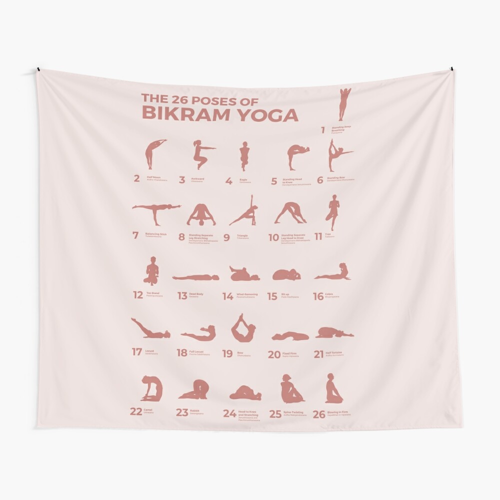 The 26 Poses of Bikram Yoga Peach Canvas Print for Sale by The Art of the  Pause