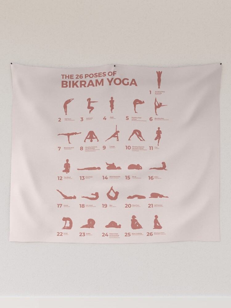 The 26 Poses of Bikram Yoga Peach Art Board Print for Sale by The Art of  the Pause