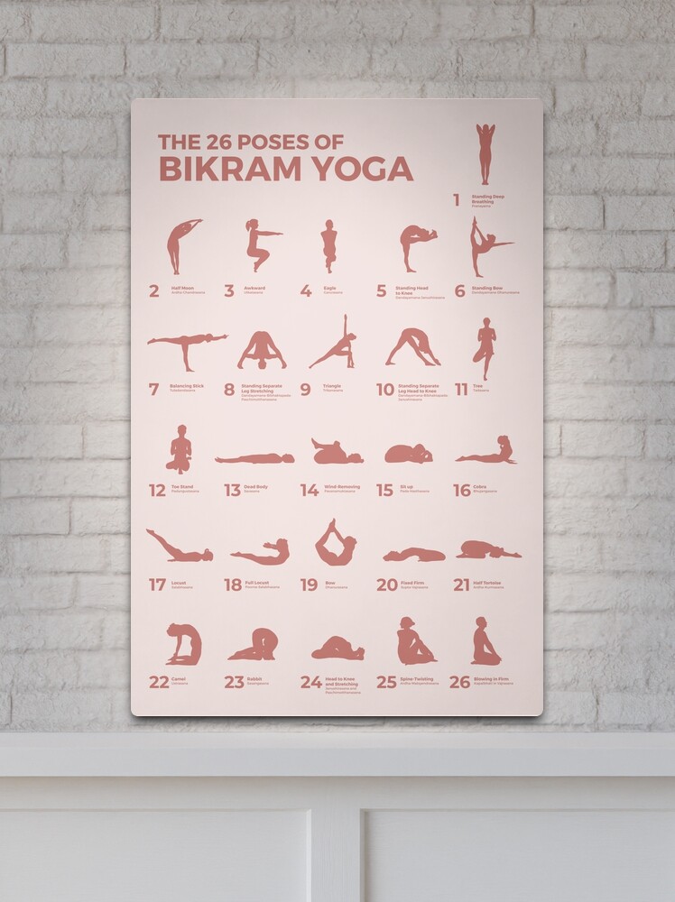 The 26 Poses of Bikram Yoga Peach Metal Print for Sale by The Art of the  Pause
