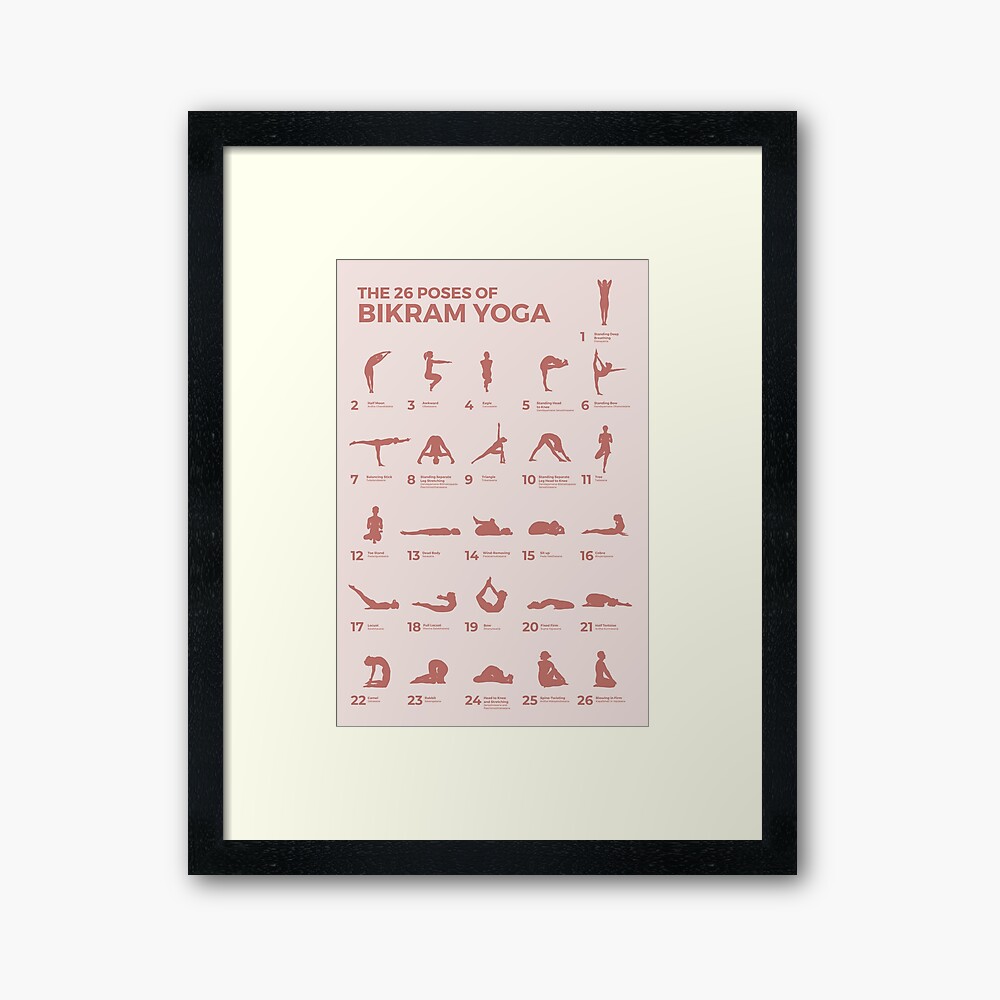 The 26 Poses of Bikram Yoga Peach Art Board Print for Sale by The