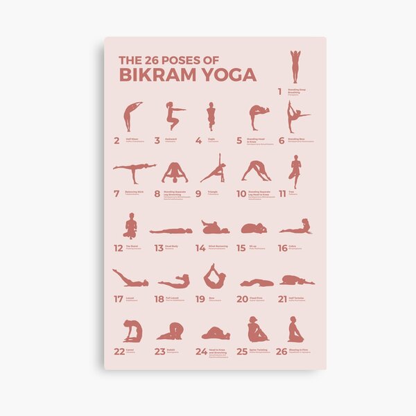 The 26 Poses of Bikram Yoga Peach Canvas Print for Sale by The Art of the  Pause