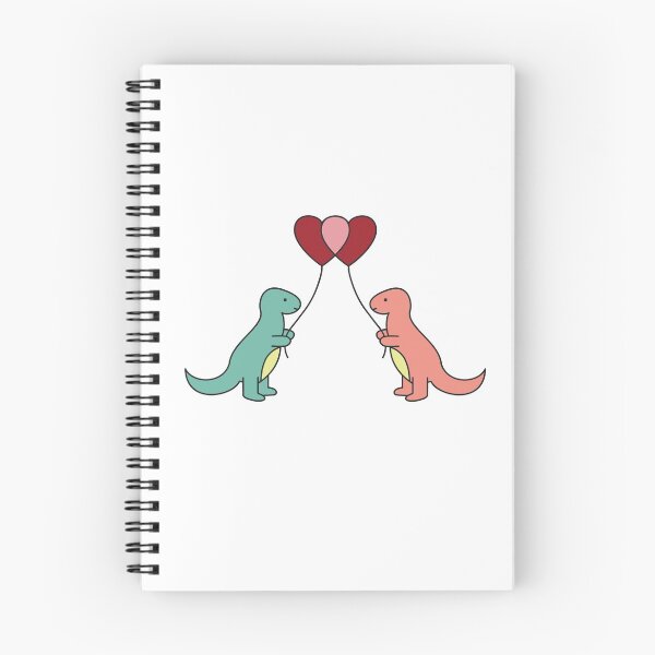 Item preview, Dinosaurs in love sharing heart balloons designed and sold by galax-C.