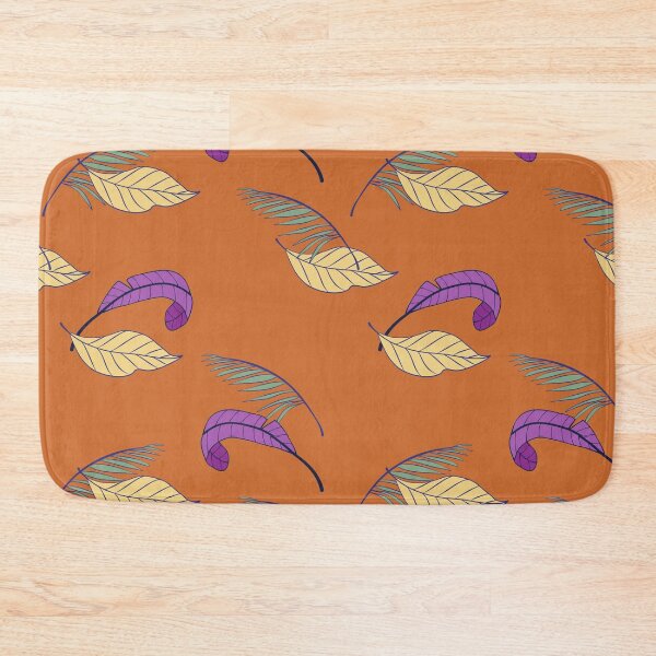 Item preview, Leafy pattern on orange background designed and sold by PatternParadise.