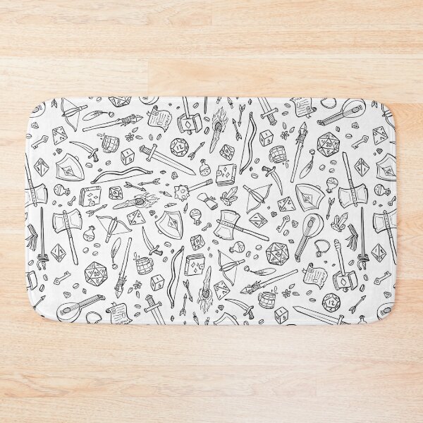 Item preview, Dungeons and Dragons pattern black on white designed and sold by Alexa Martin.