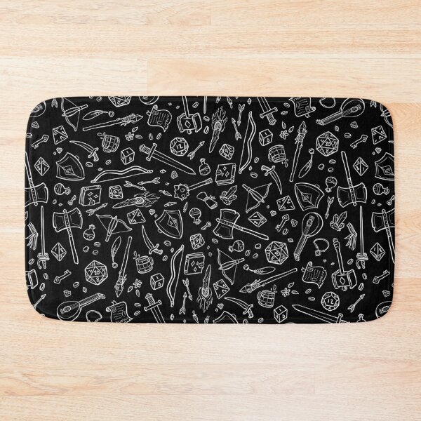 Item preview, Dungeons and Dragons pattern white on black designed and sold by Alexa Martin.