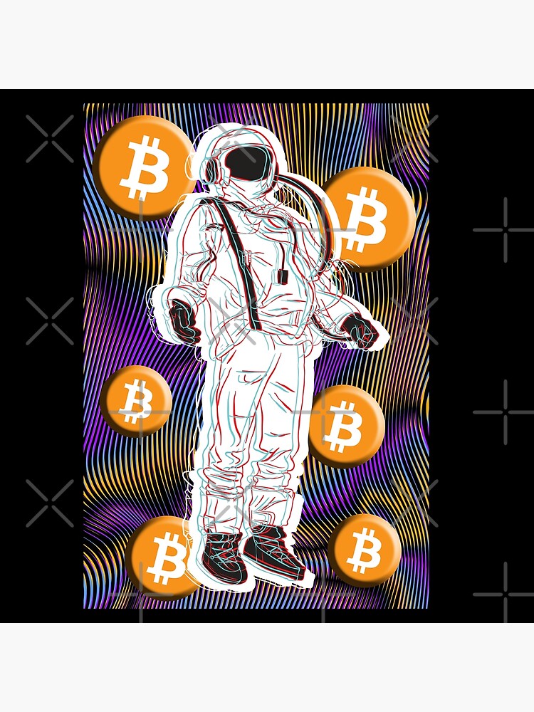 Disover Bitcoin Abstract Art 80's Retro Premium Matte Vertical Poster