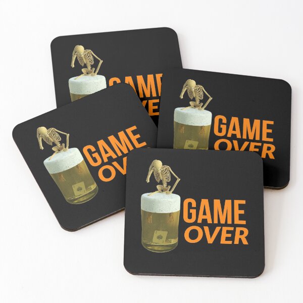 Item preview, game over. skeleton, ace card, beer designed and sold by doctors-apparel.