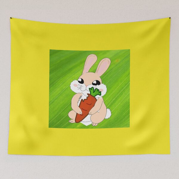 Item preview, Print on demand carrot eating happy rabbit  designed and sold by ThamaraiSelvi.