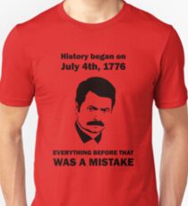 Ron Swanson History July 4 1776 (light) Unisex T-Shirt