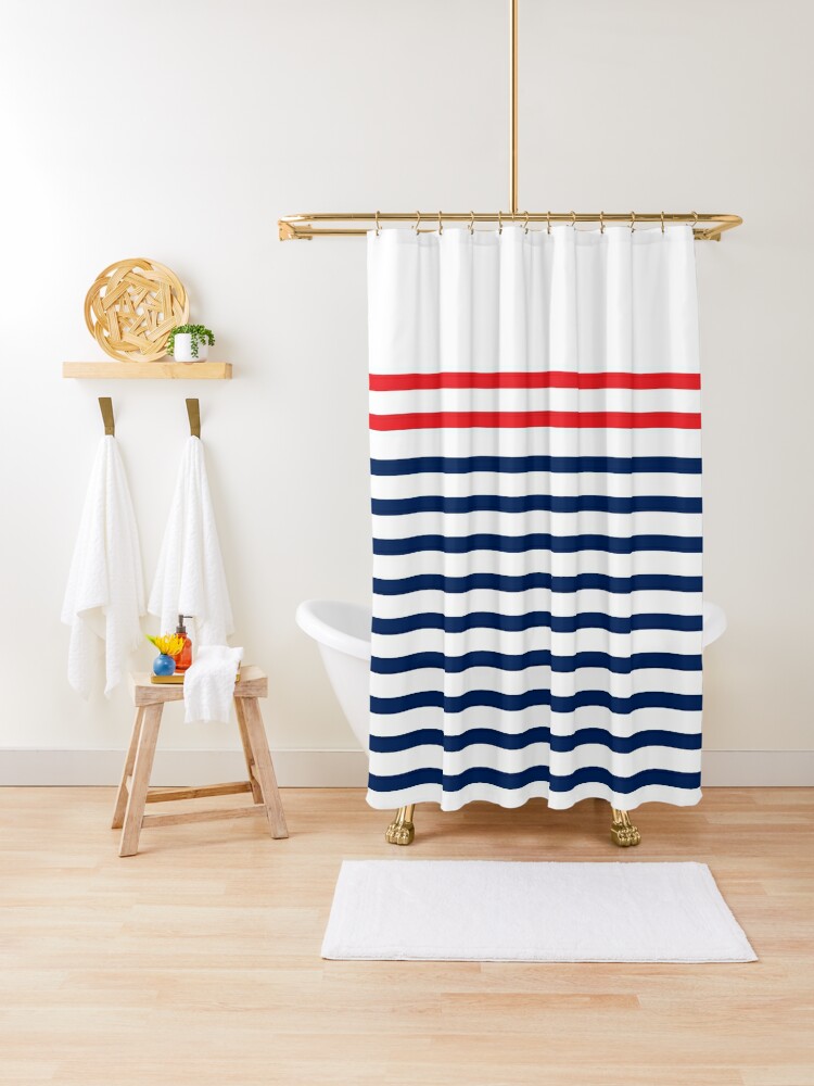 The French Blue Lines Shower Curtain