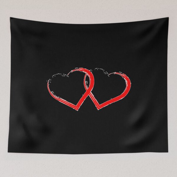 Item preview, two red hearts, black background designed and sold by harrizon.