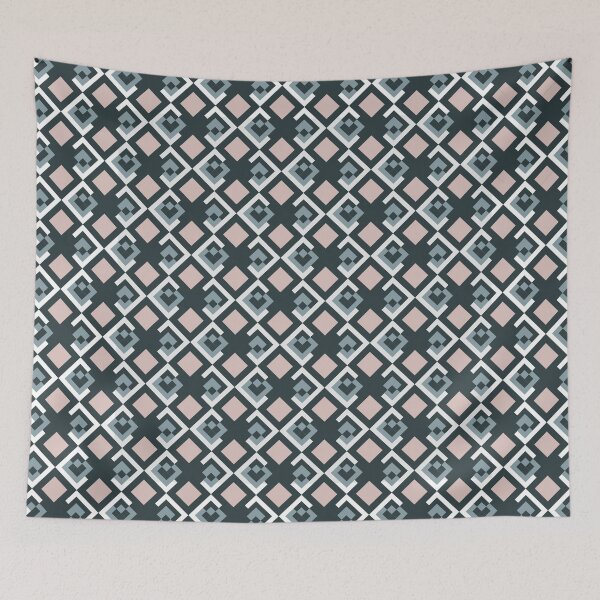 Item preview, Dark Blue, Pink and Grey Geometric Design designed and sold by shadowbright.