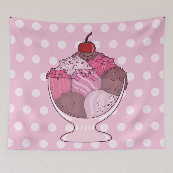 Item preview, Kawaii Kitten Icecream Sundae with Cherry and Sprinkles designed and sold by Hayley Adams.