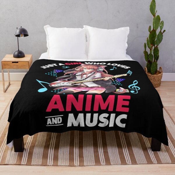 Item preview, red text Just girl who loves anime and music art designed and sold by JuanaGregbone.