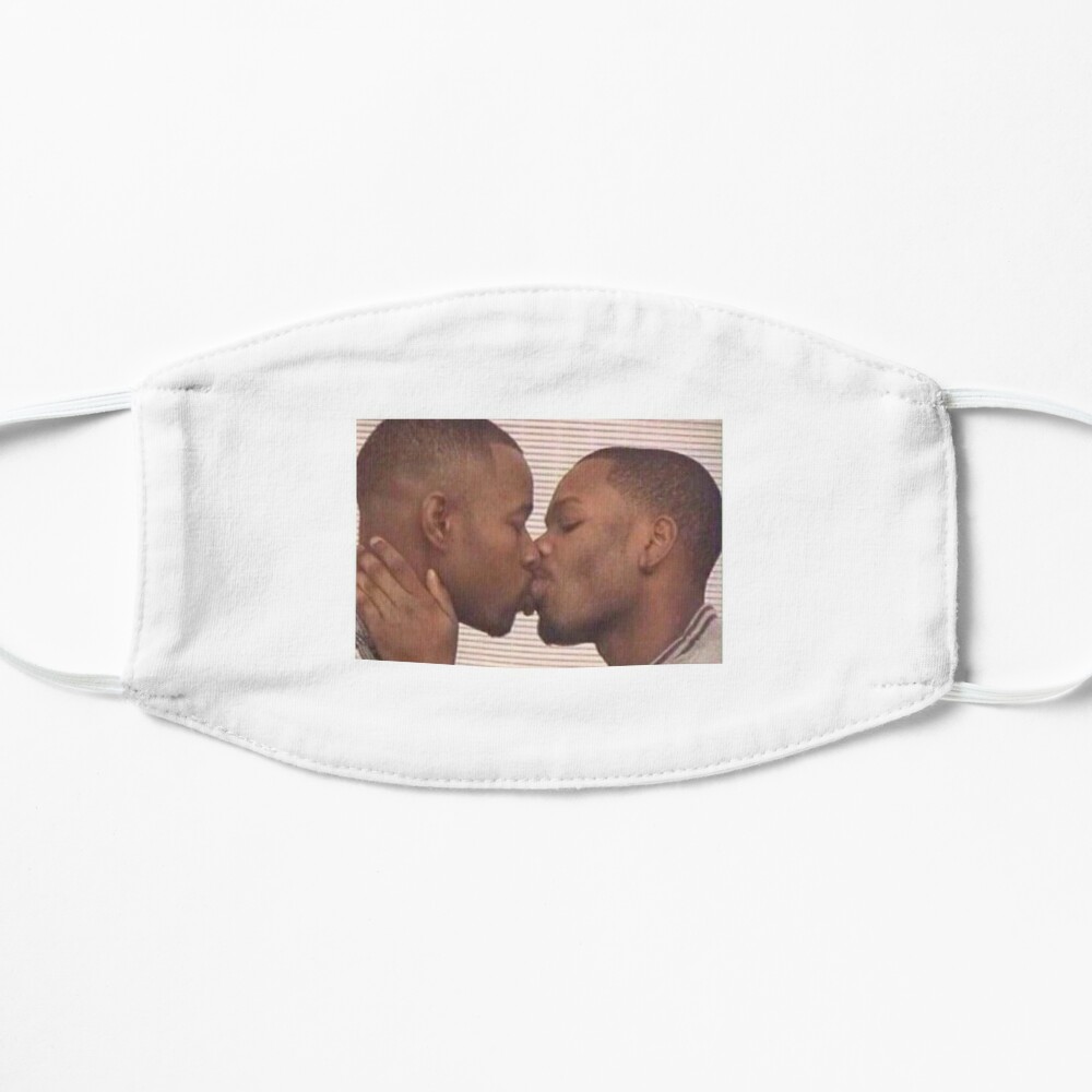 2 black men kissing | Mask