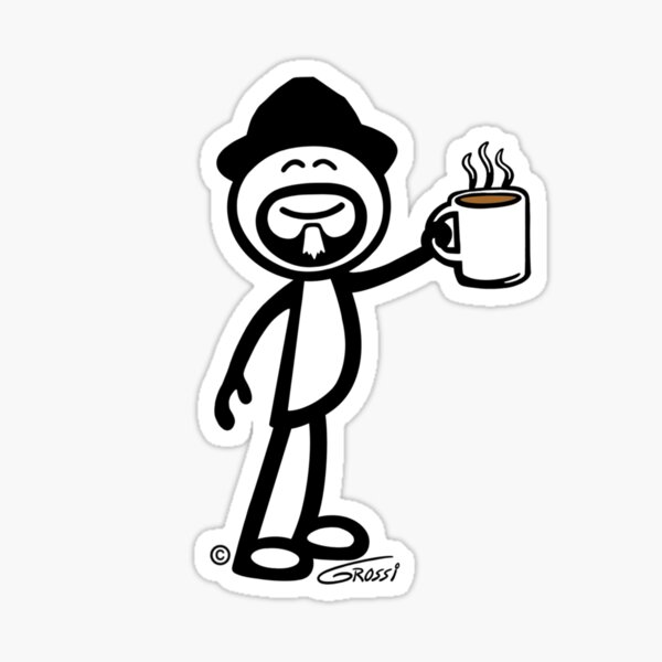 "GG Coffee Guy Stick Figure " Sticker for Sale by Maryloulexim Redbubble