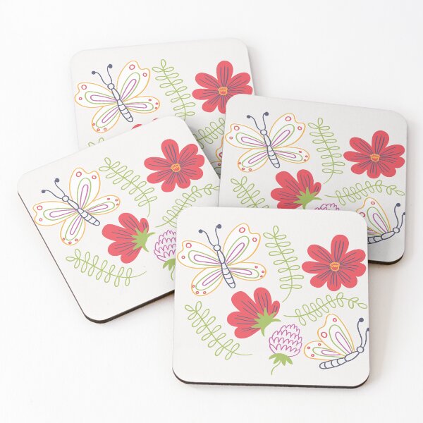 Item preview, Copy of BUTTERFLIES AND PLANTS, COLORED BUTTERFLIES, RED FLOWER designed and sold by angelescar.