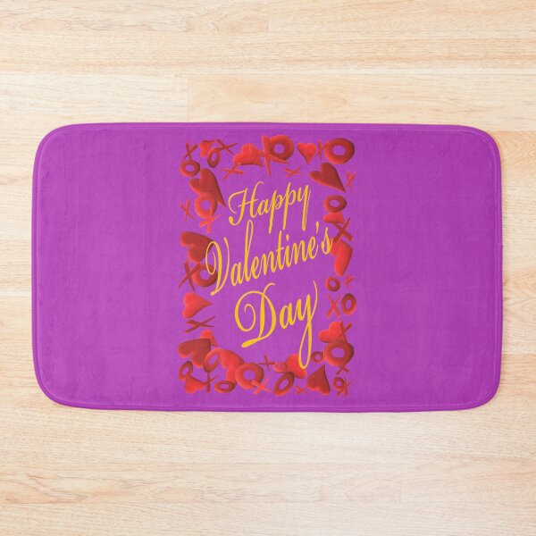 Item preview, Happy Valentine’s Day Hearts Hugs and Kisses (Purple and Gold) designed and sold by ArtByLM.