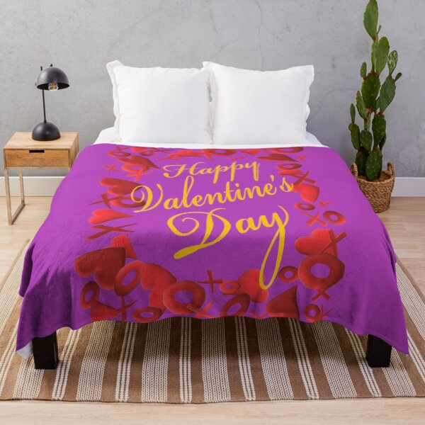 Item preview, Happy Valentine’s Day Hearts Hugs and Kisses (Purple and Gold) designed and sold by ArtByLM.