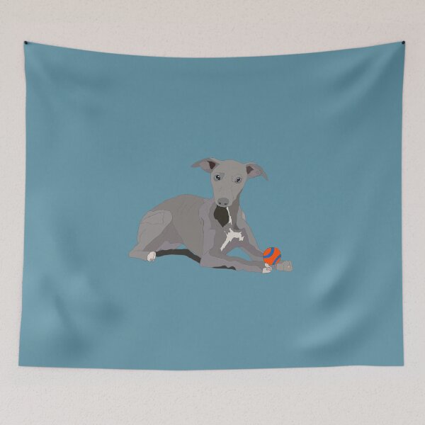 Item preview, Grey whippet with toy  designed and sold by Leatextileart.