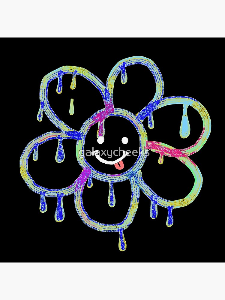 "Dripping paint Flower Smiley Emoji" Art Print by galaxycheeks Redbubble