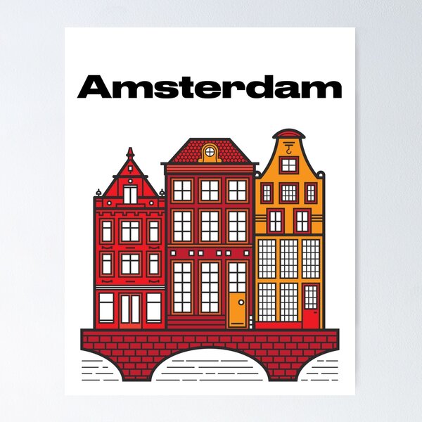 Item preview, Amsterdam Skyline [White Background] designed and sold by elektronen.