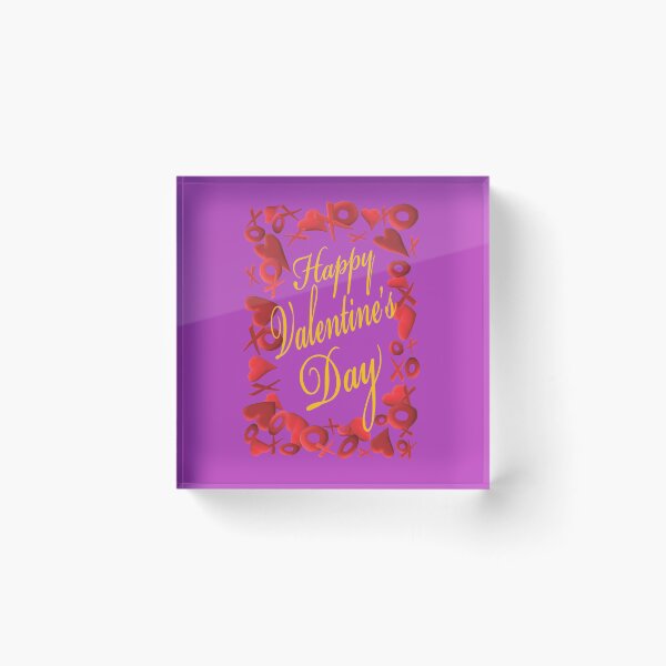 Item preview, Happy Valentine’s Day Hearts Hugs and Kisses (Purple and Gold) designed and sold by ArtByLM.