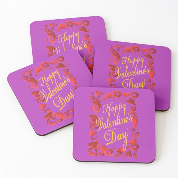 Item preview, Happy Valentine’s Day Hearts Hugs and Kisses (Purple and Gold) designed and sold by ArtByLM.