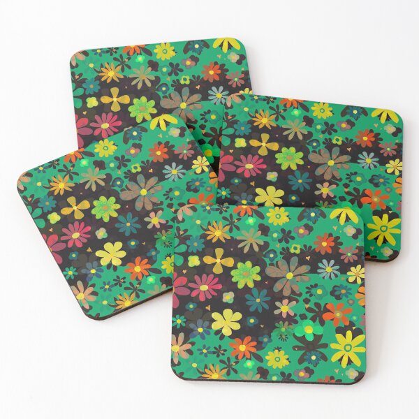 Item preview, Cute Bright Flowers with Green Splodges designed and sold by KizzyW.