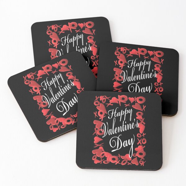 Item preview, Happy Valentine’s Day Hearts Hugs and Kisses (White Letters) designed and sold by ArtByLM.