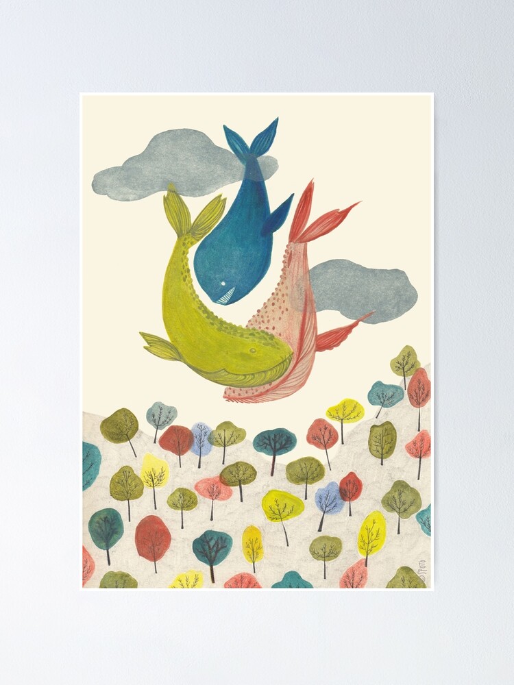Alternate view of it's raining whales! Poster