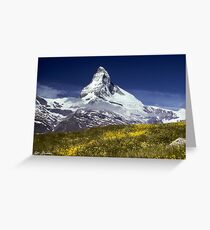 The Matterhorn with Alpine Meadow in Foreground Greeting Card