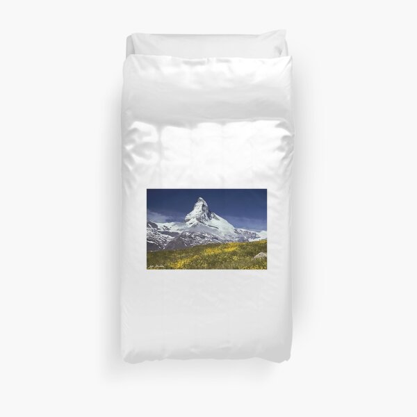 The Matterhorn with Alpine Meadow in Foreground Duvet Cover