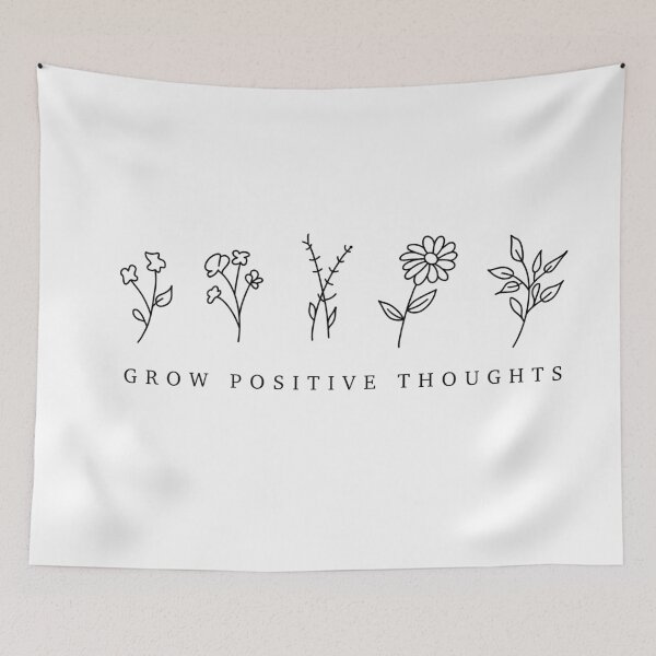 Item preview, Grow positive thoughts flowers lettering designed and sold by FrankaB.