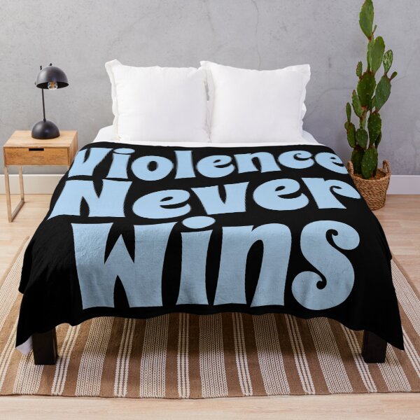Item preview, Violence Never Wins (Freedom Wins • Inspirational and Motivational Political Quote • Vintage Classic 70's Look) designed and sold by SassyClassyMe.