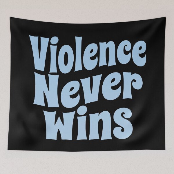 Item preview, Violence Never Wins (Freedom Wins • Inspirational and Motivational Political Quote • Vintage Classic 70's Look) designed and sold by SassyClassyMe.