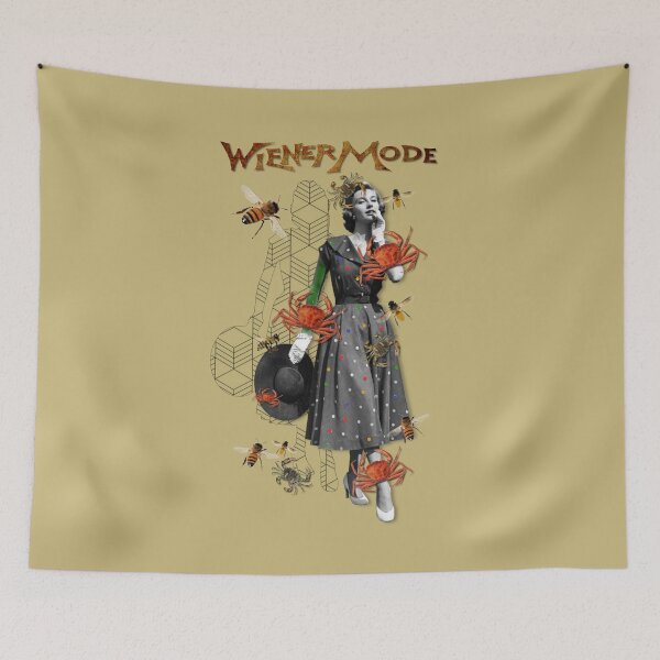 Item preview, Fifties 1950s Model with Big Hat and Crabs, Bees and Wasps designed and sold by KALEIDOSCOPE UK.