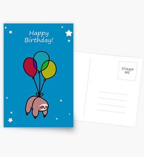 Alles Gute zum Geburtstag Ballon Faultier Postkarten