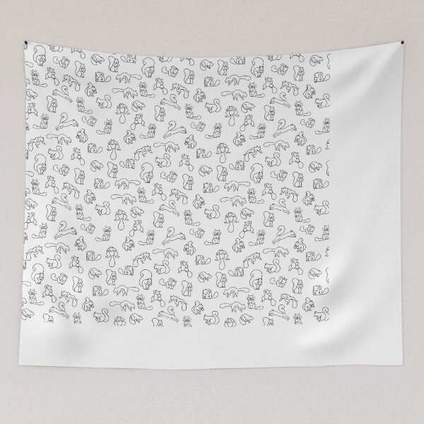 Item preview, Squirrel pattern black and white designed and sold by AuriArts.
