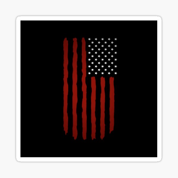 Red And Black Grunge American Flag Sticker By Arkhipoff Redbubble 