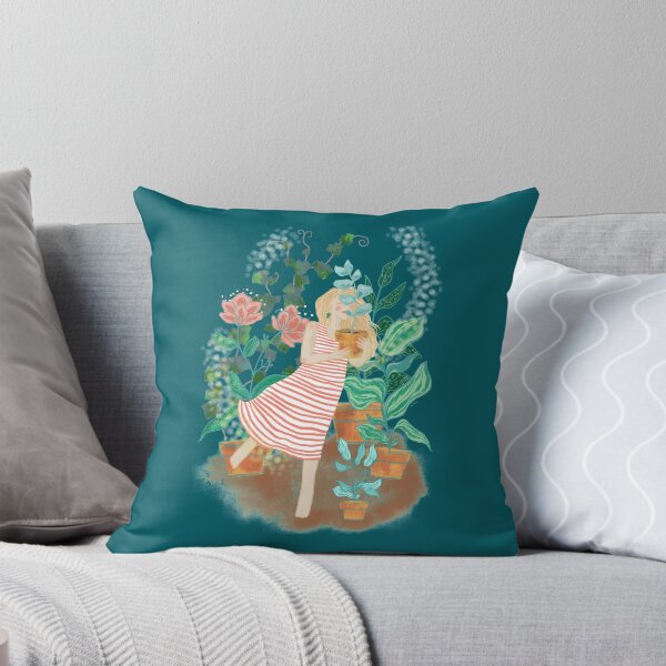 Item preview, Plant lover girl hugging plant in a pot designed and sold by orangerinka.