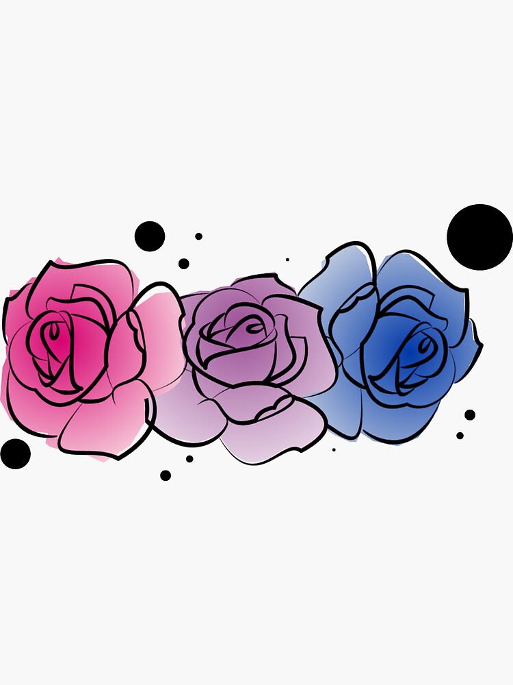 "Bisexual Bi Pride Flowers Roses " Sticker for Sale by MWStickers