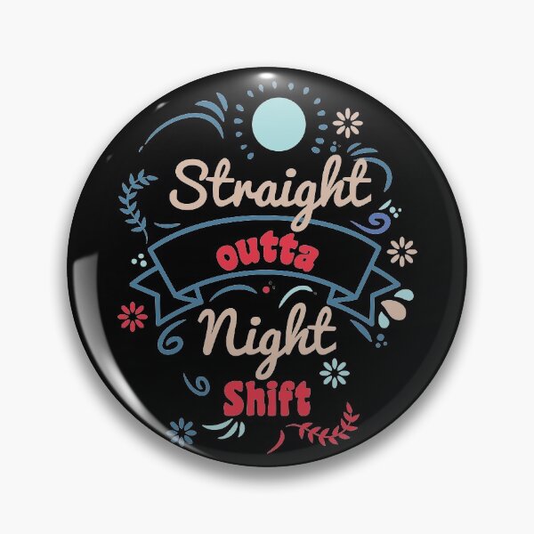 Artikelvorschau, Straight Outta Night Shift Blumenmuster entworfen und verkauft von GraphicBit.