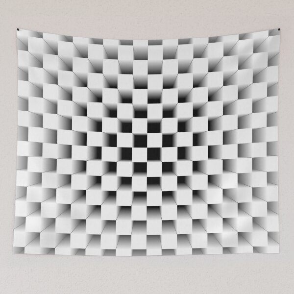 Item preview, Hypnotic 3D Chessboard in Monochrome designed and sold by gphotobox.