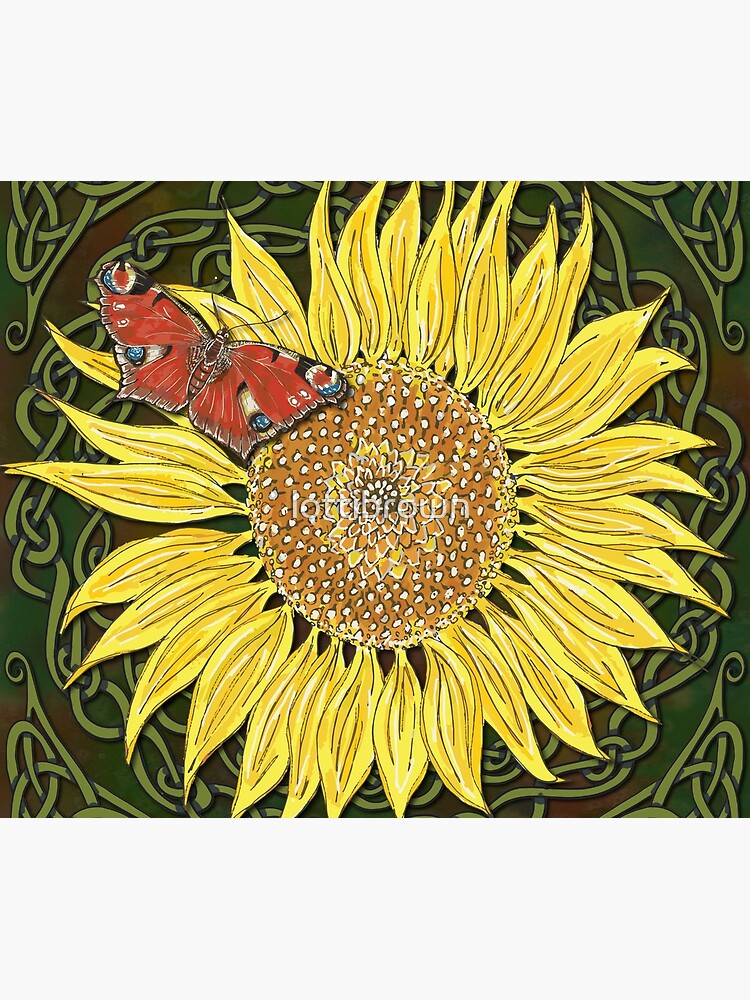 Celtic Sunflower & Peacock Butterfly by lottibrown