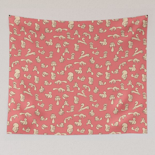 Item preview, Squirrel pattern red, marroon designed and sold by AuriArts.