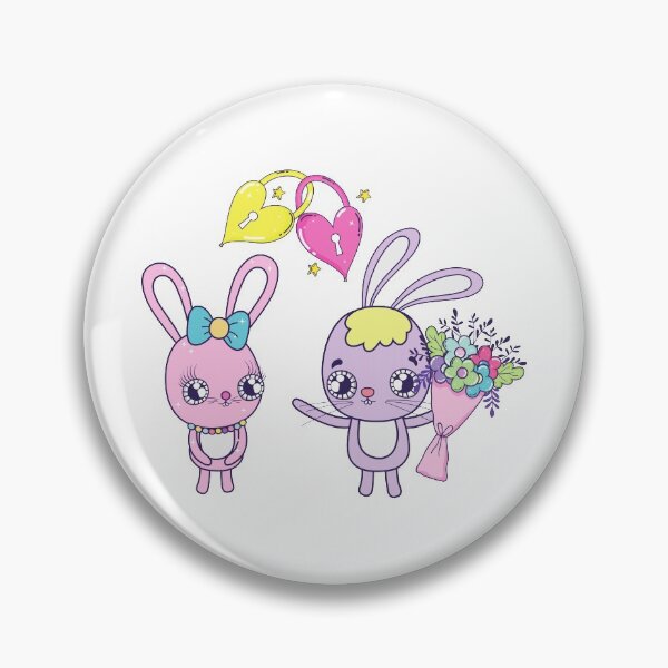 Item preview, Cute rabbits Couple with Flowers Valentine Day Stickers designed and sold by lhousshop.