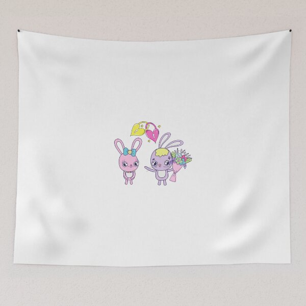 Item preview, Cute rabbits Couple with Flowers Valentine Day Stickers designed and sold by lhousshop.